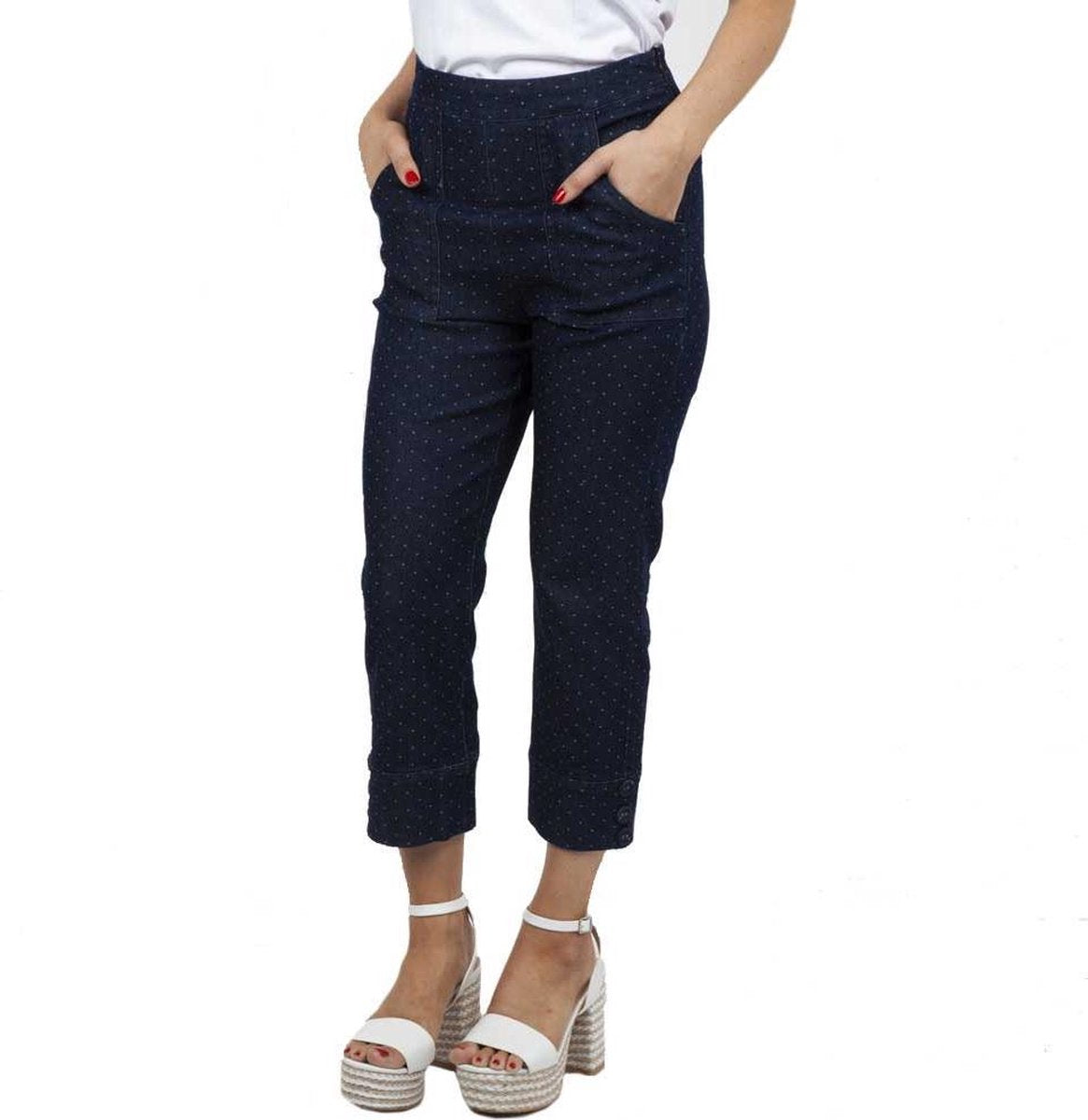 Voodoo Vixen Capri broek -L- Eva Blauw