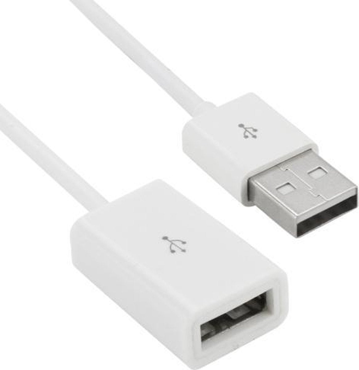 USB verlengkabel 1 meter universeel wit male to female