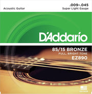 D'Addario EZ890 American Bronze 85/15 Super Light 9-45