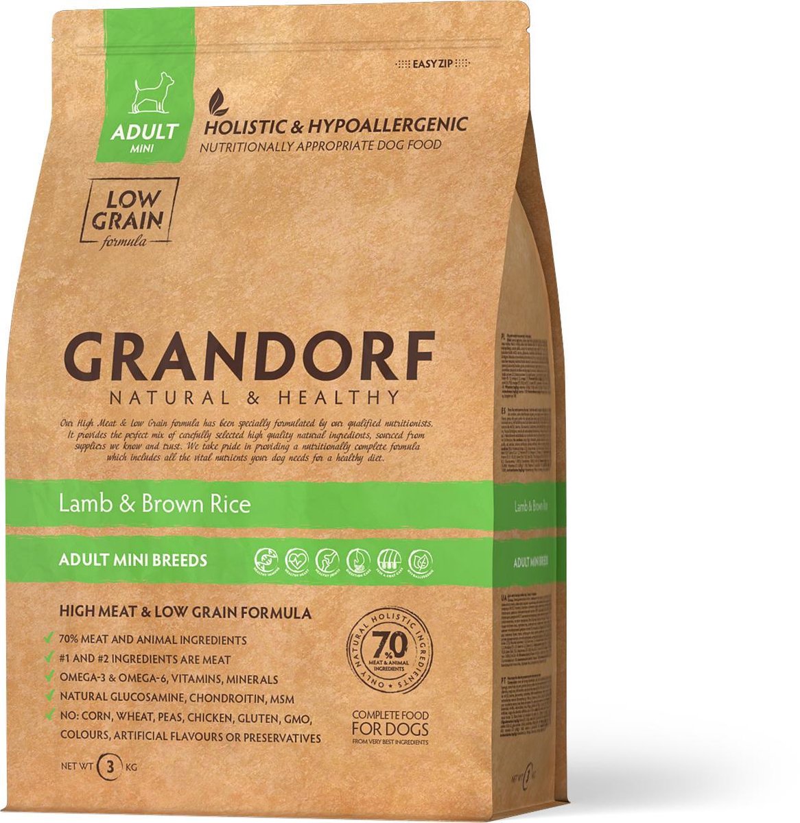 Grandorf lamb & brown rice adult mini breeds 3kg