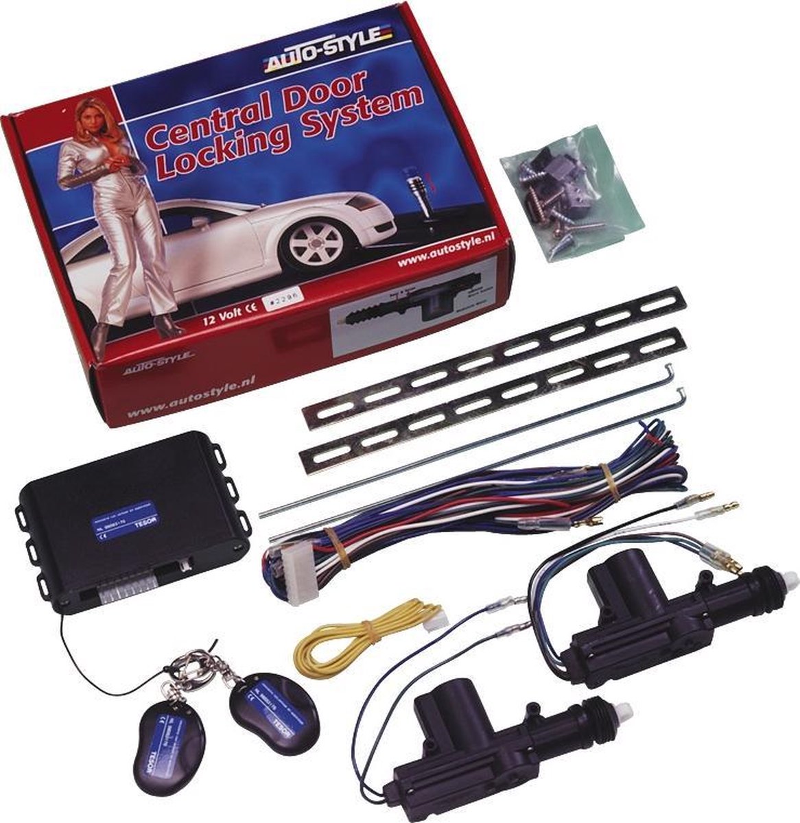 AutoStyle Universele centrale deurvergrendeling set - 2-deurs - incl. 2 motoren & 2 afstandsbedieningen