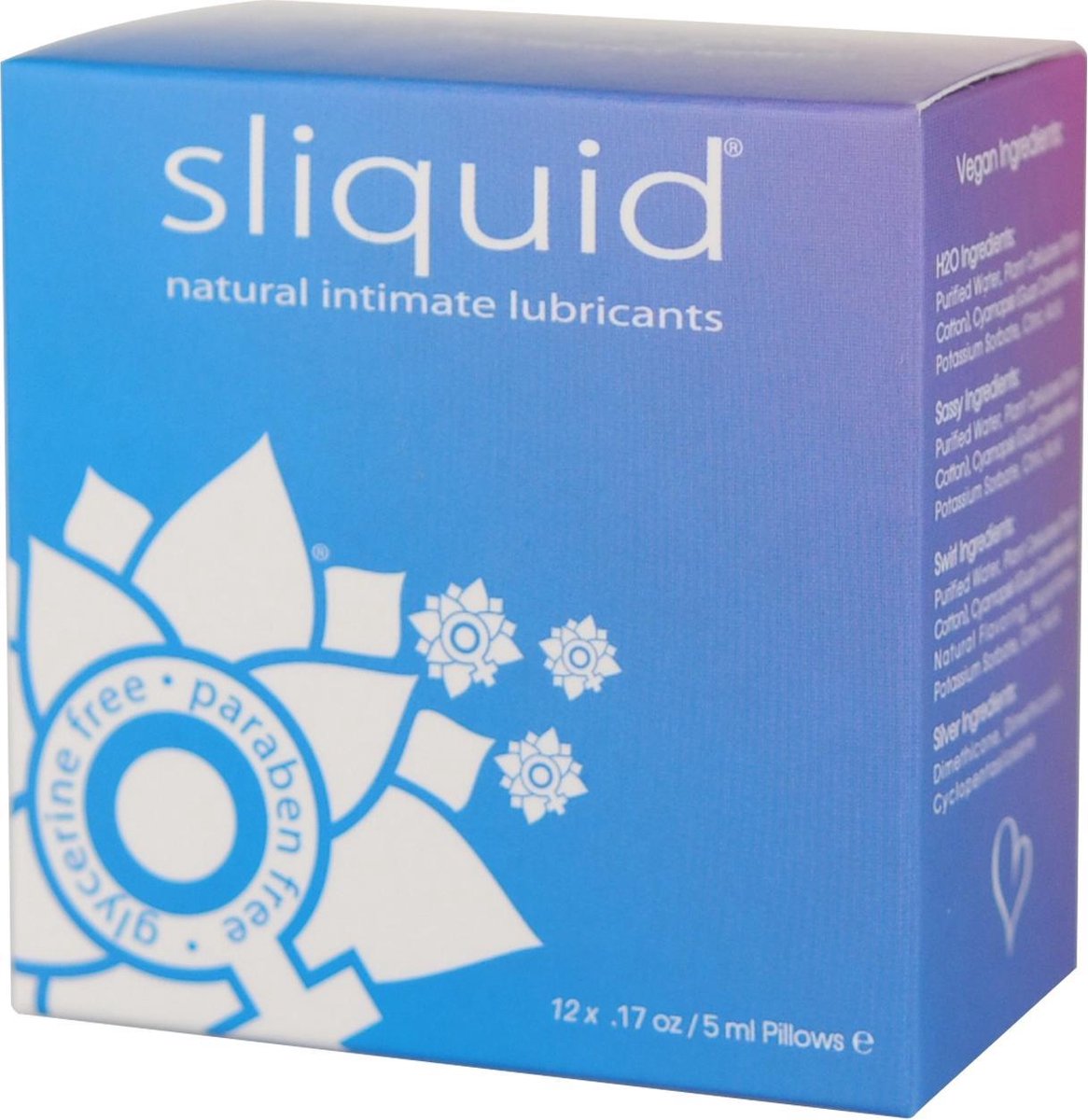 Sliquid Naturals Glijmiddel Waterbasis set 12 x 5 ml - 60 ml