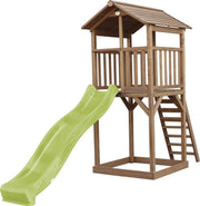 AXI Beach Tower Speeltoren Bruin - Limoen groene Glijbaan - Zandbak - FSC Hout