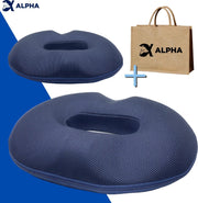 Ergonomische Bureaustoel Zitkussen Orthopedische Stoelkussen Eetkamer - Ademend Zitring Zitkussen Donut Kussen voor Vrouwen Inclusief Opbergtas - Wigkussen Stuitkussen Verlicht Aambeien - Donkerblauw - Alpha