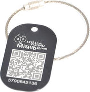 Kofferlabel Aluminium zwart met RVS kabel