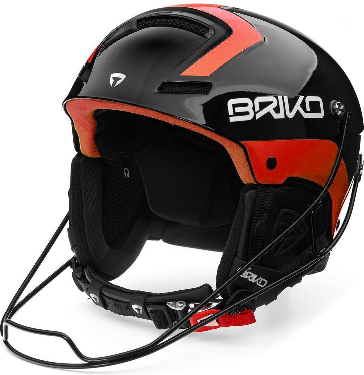 Briko Slalom Helmet SHINY BLACK ORANGE - Maat 62