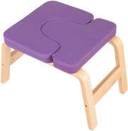 ESSENTIALS73 Yoga Stoel / Kruk - Paars - Yoga Trainer - Yogastoel - Yogakruk - Inversie stoel - Meditatiebankje - Hout - Bankje - Headstand - Hoofdstand