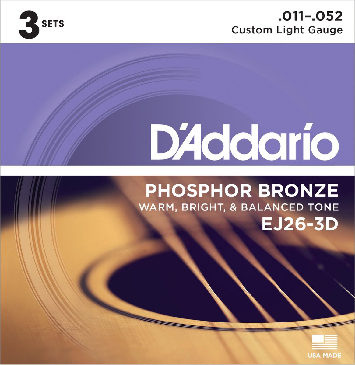 D'Addario EJ26-3D snaar voor muziekinstrumenten Gitaar Staal Akoestisch 18 stuk(s)