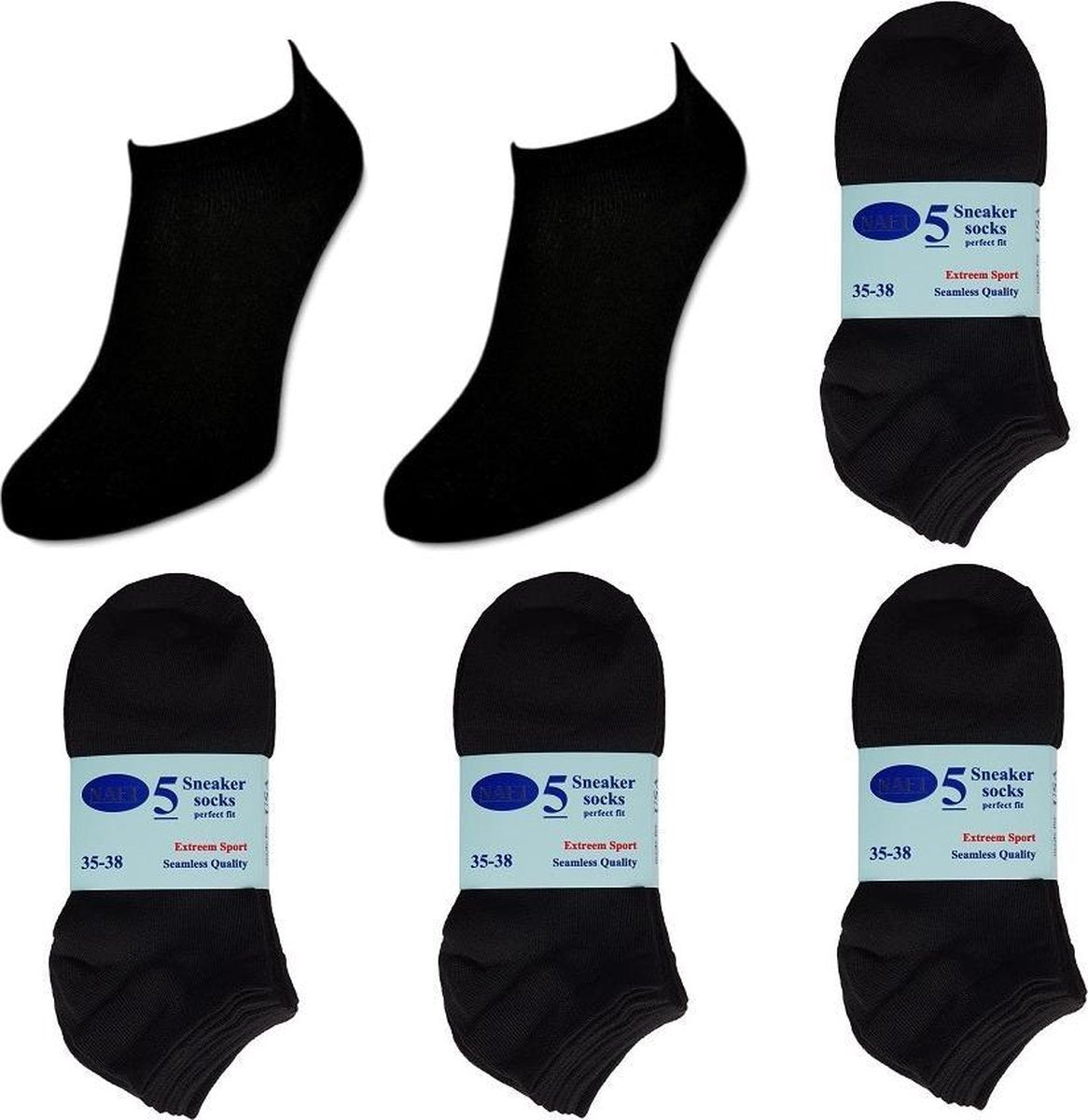 Naft Sneaker sokken Multipack Unisex Sneakersokken - 36-38