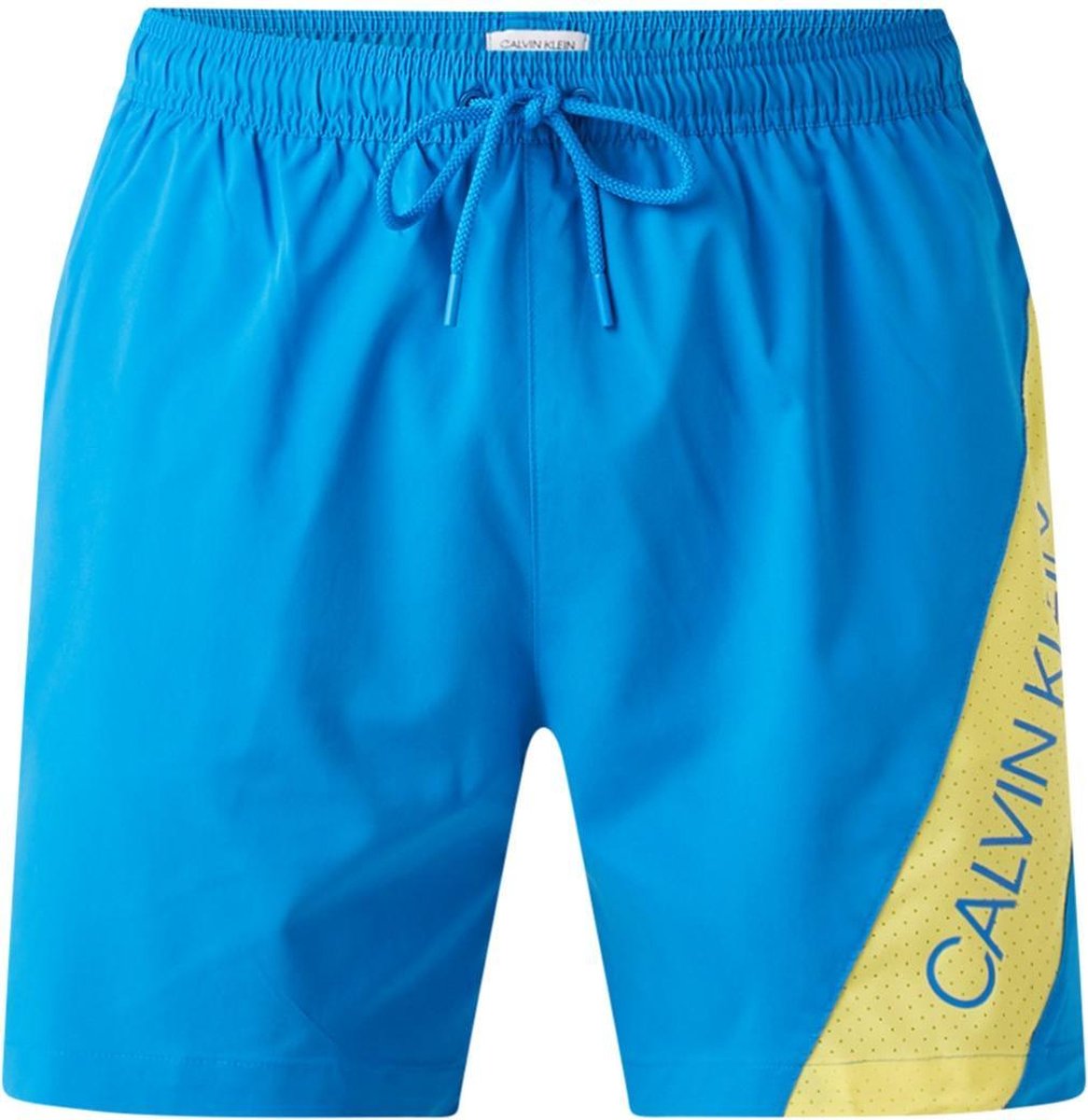 Calvin Klein Zwembroek met mesh en logoprint - Blauw/ Geel - Maat M