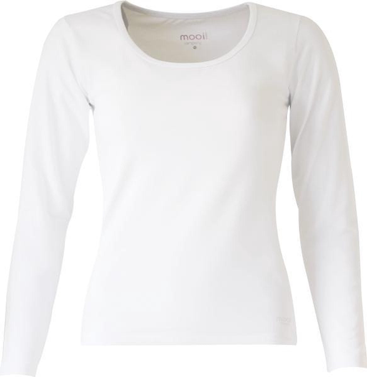 MOOI! Company -T-shirt Arlette lange mouw - O-Hals - Aansluitend model - Kleur Wit - L
