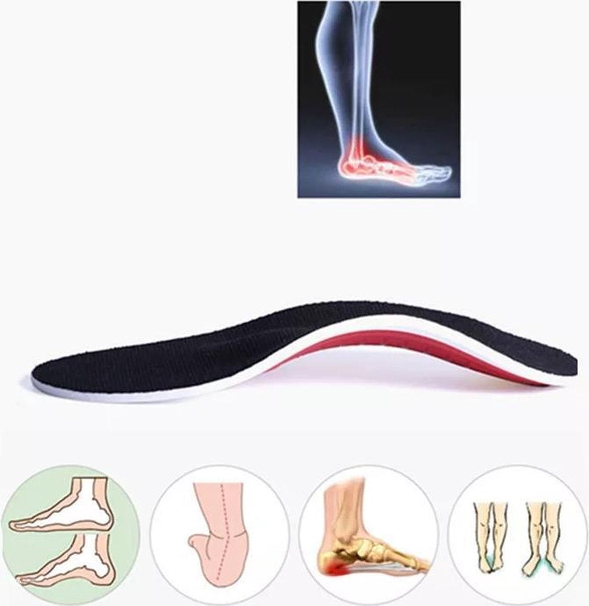 Orthopedische gel inlegzolen-high arch ondersteuning- platvoet- voetpijn