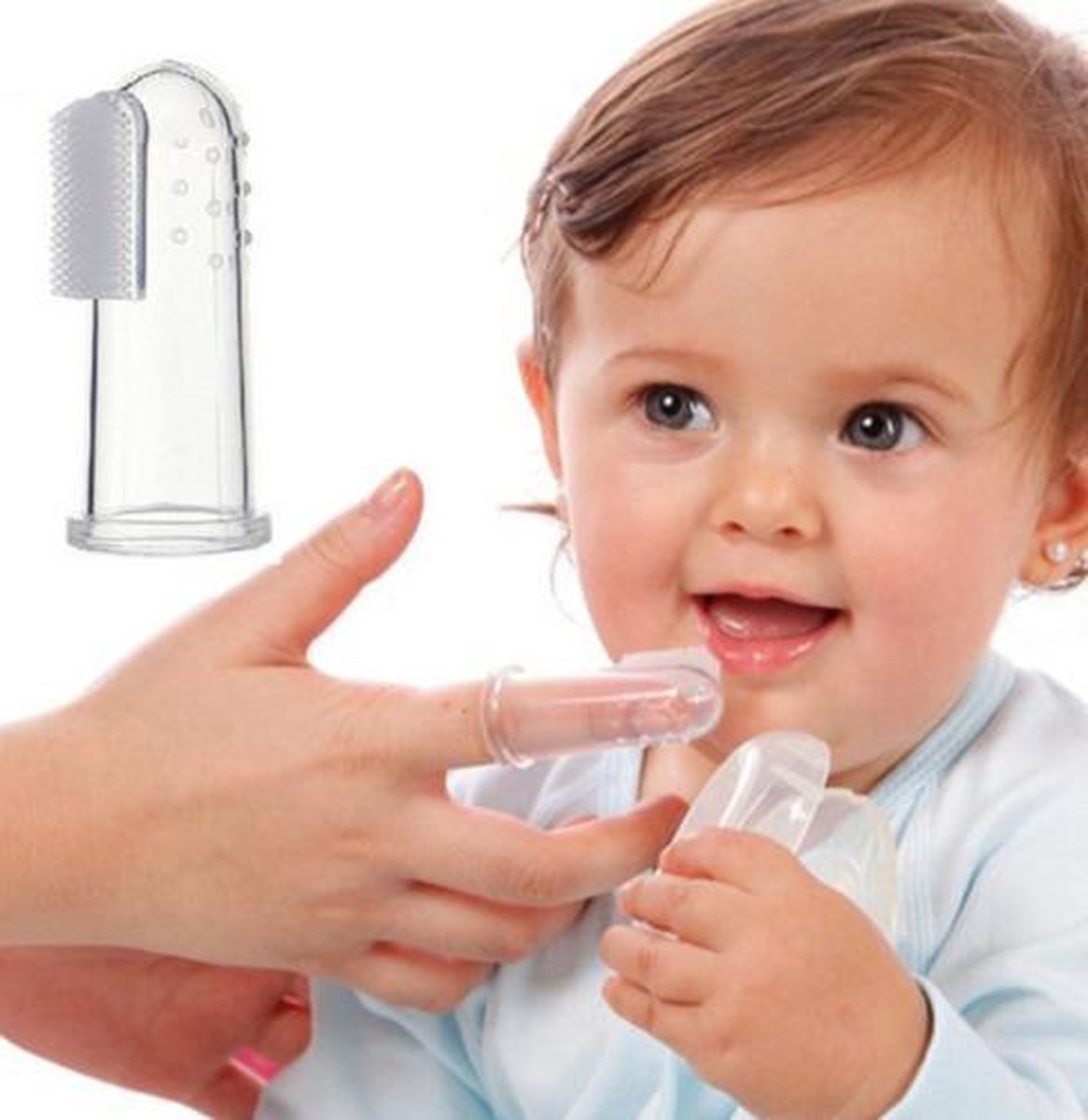 Baby tandenborstel - vingertandenborstel kindertandenborstel op vinger siliconen