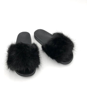 FLIP FLUFFY BLACK - Maat 36 - Slipper - Zwart