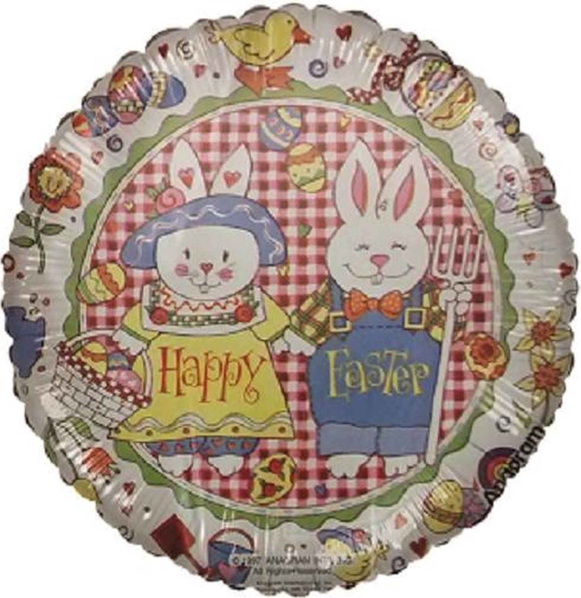 folieballon - happy easter - 42 cm - leeg