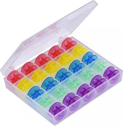 Glim - 25 spoeltjes in spoelen doos - Universele naaimachine spoelen - naaien -  2 cm x 1 cm