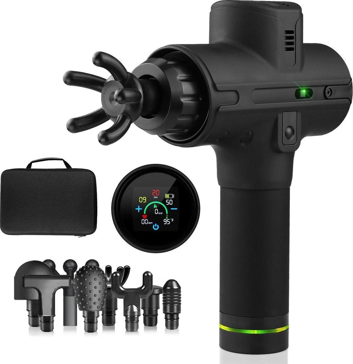 Regentech ® Massage Gun M1 - Professioneel Massage Apparaat - LCD - Zwart