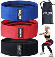 Athletix® - Weerstandsbanden Set - 3 Sport Elastiek Banden - Met Gratis Draagtas - Hip bands - 3 Resistance Bands - Fitness Fitnessband