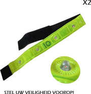 LED Hardloop Verlichting inclusief Batterijen - Veiligheidsbanden - Hardloopaccessoires - 2 stuks - Knipperend of Brandend - Licht voor Arm en Been - Armband en Beenband - Klittenband - 2 Extra Batterijen