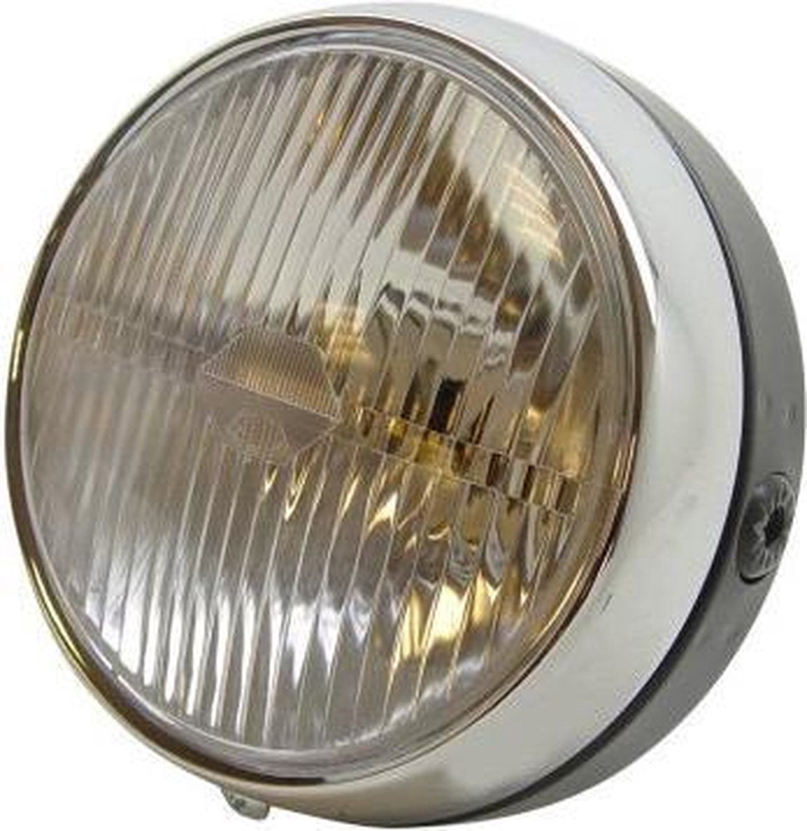 Koplamp rond zwart/chroom 13cm UN60183