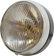 Koplamp rond zwart/chroom 13cm UN60183