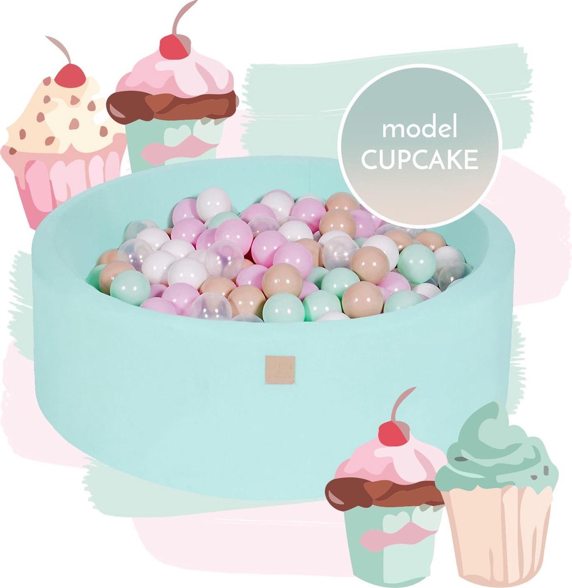 Ronde ballenbak Cupcake incl 250 ballen