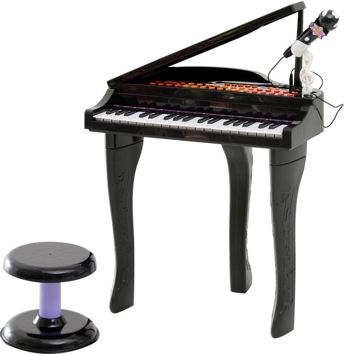 HOMCOM Piano-muziekinstrument voor kinderen met 37 toetsen incl. zwart
