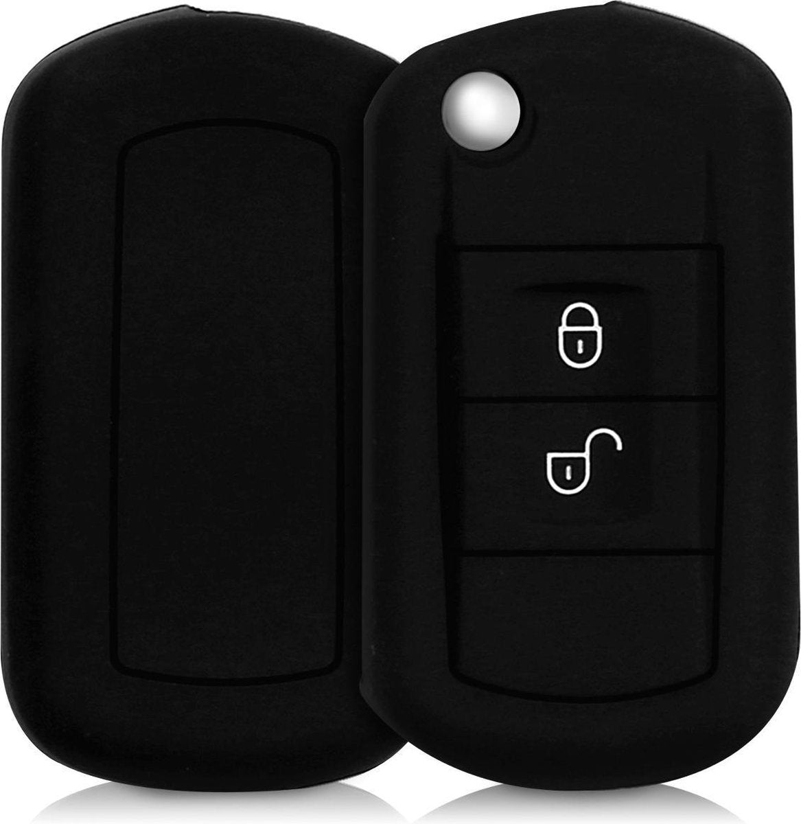 kwmobile autosleutelhoes voor Land Rover 2-knops inklapbare autosleutel - Siliconen beschermhoes in zwart