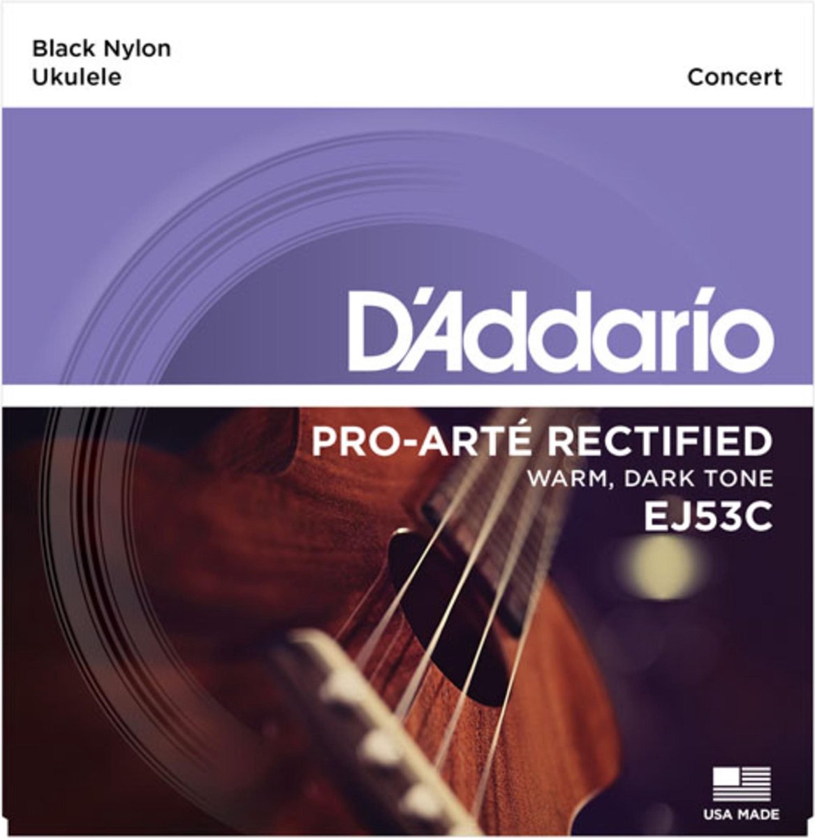 Ukulele Strings EJ53C Concert Black Nylon 26-32-36-28