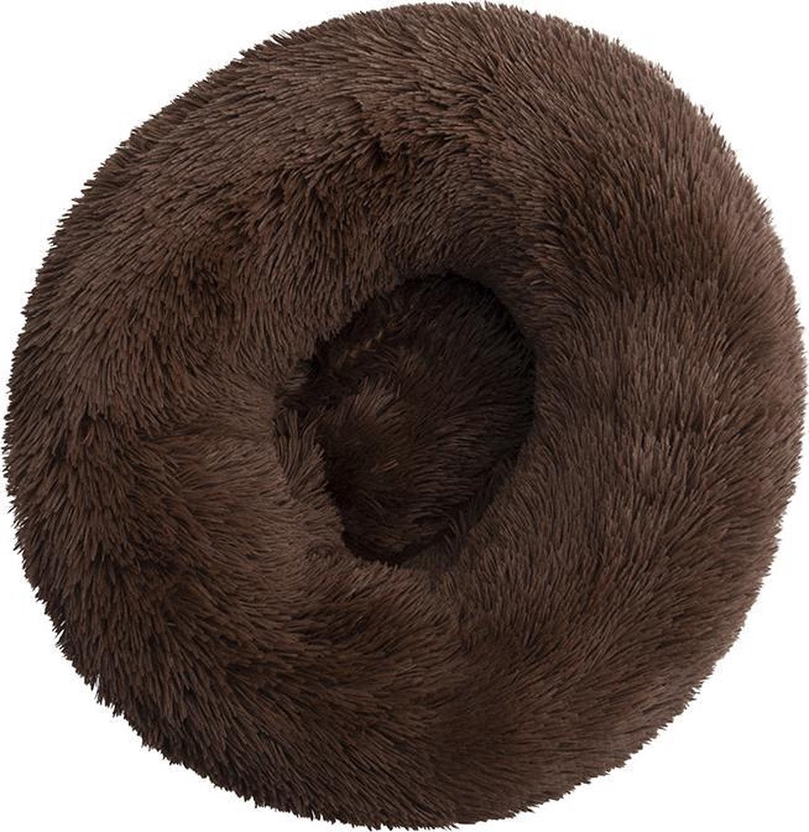 BEESSIES® donut hondenmand/hondenkussen 100 cm - wasbare hoes - Donkerbruin - huisdierbed  hondenbed - hond kussen mand