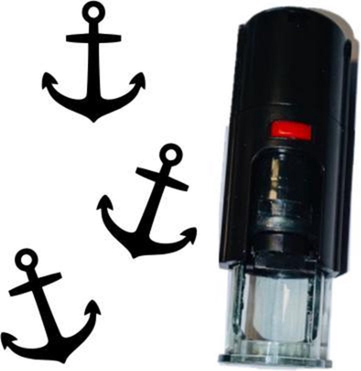 Stempel of Stempeltje van Anker 10mm rond met zwarte inkt