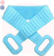 Scrub Rugborstel Dry Brush Badborstel  Rugscrubber Doucheborstel  Anti Cellulitis - Loofah Droogborstel - Spa Huidborstel Kunststof - Massage Badkamer Accessoires Blauw -  Balneo®