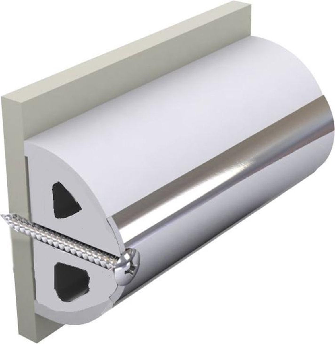 Stootlijst SET HARO5S 30 Mtr Wit met RVS Afdekrand