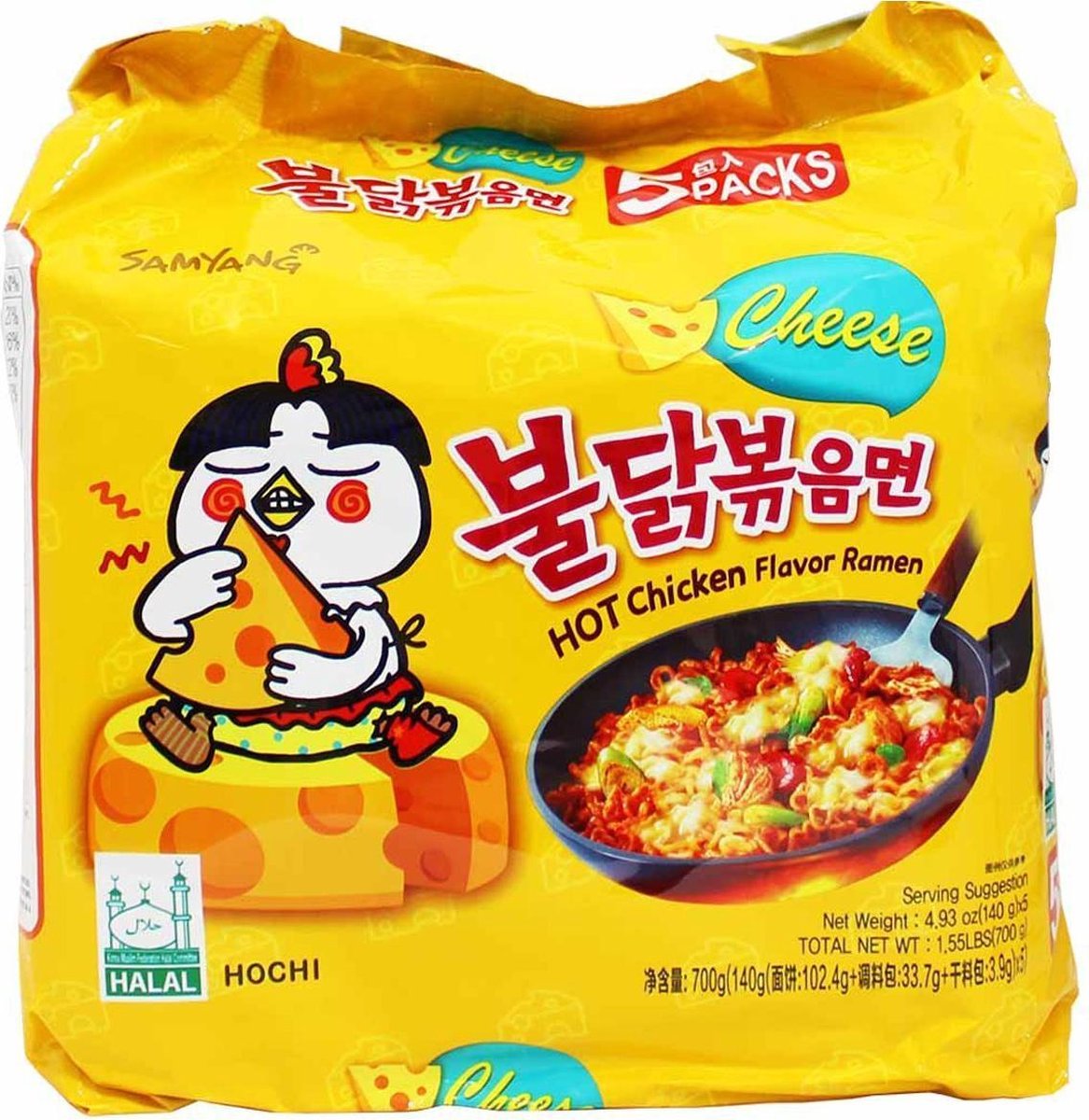 Ssamyang Noodles | Koreanse Hot Cheese. Spicy Ramen (5 pack)