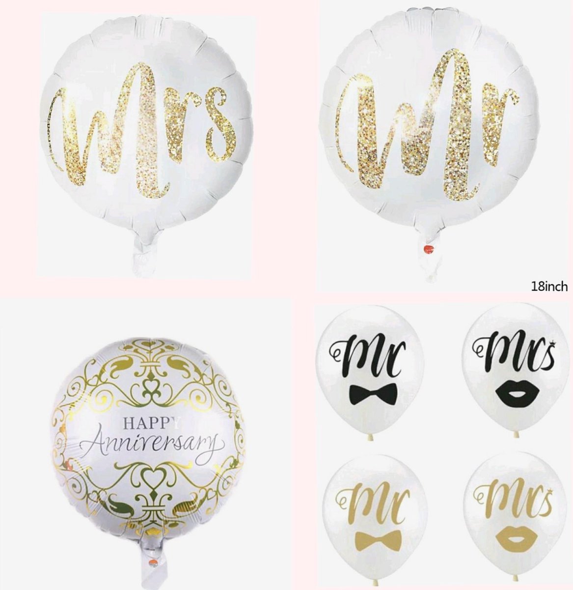 TROUWERIJ BALLONNEN SET 15 DELIG