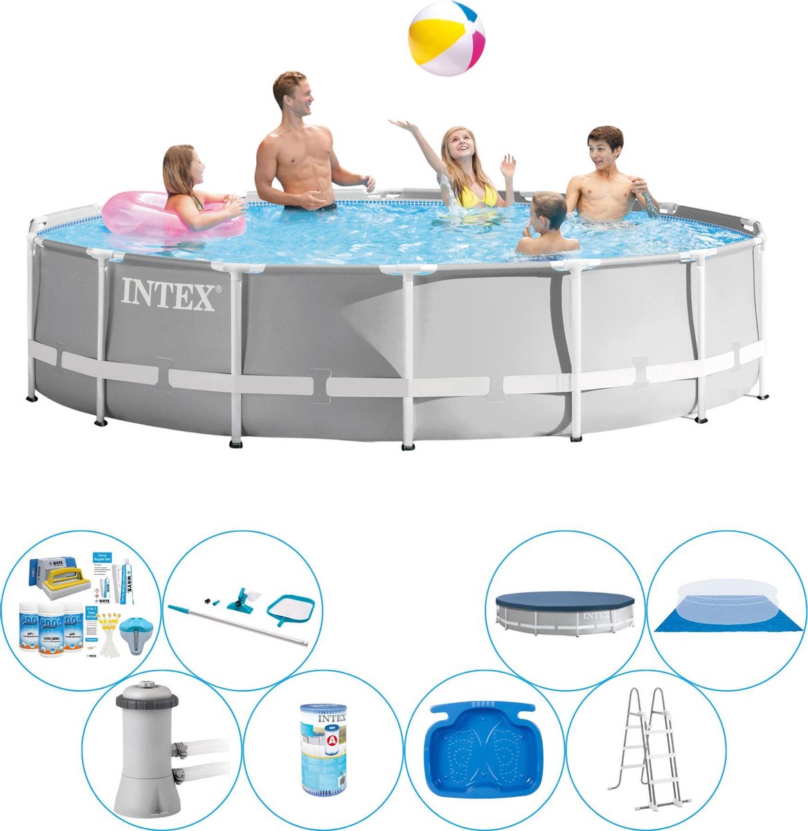 Intex Prism Frame Rond 427x107 cm - Zwembad Super Set