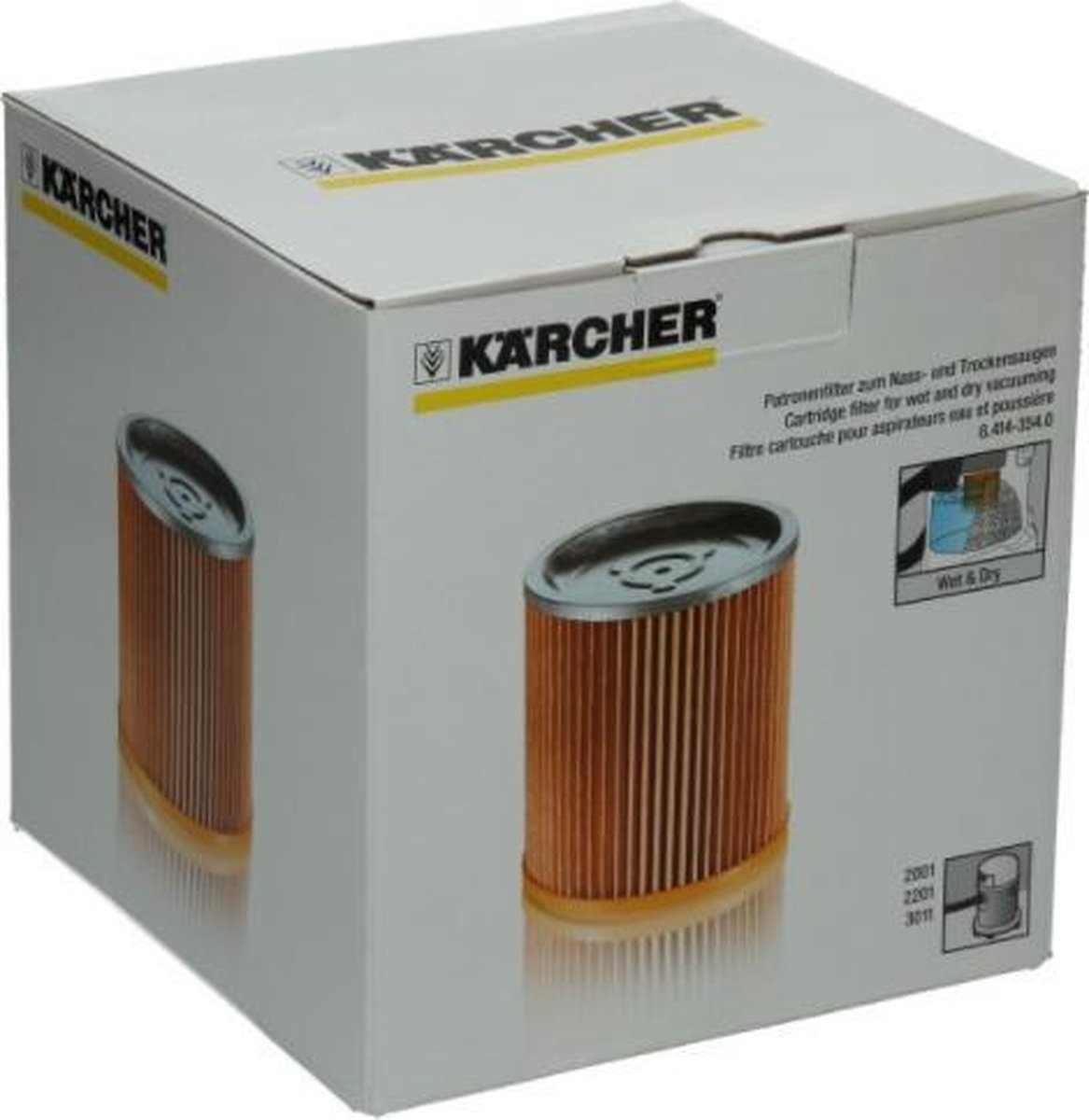 Karcher filter patroonfilter stofzuiger origineel karcher - 190 x 190 x 195 mm - cartridge waterzuiger motorfilter voor oa. K2001