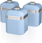 Swan SWKA1020BLN Retro Opbergblikken Set van 3 Blauw