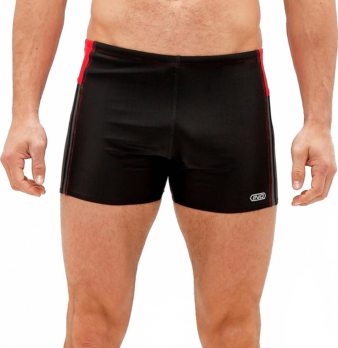 Inq Carlos Short Tight Zwembroek Zwart/Rood Heren - Maat S