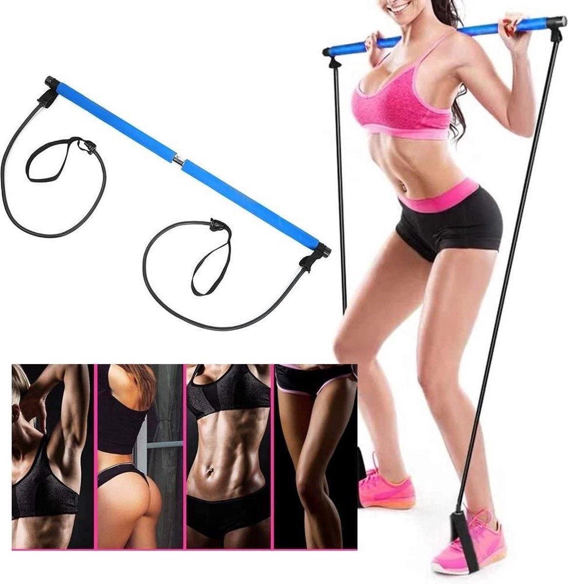 AJ-Sports Premium Pilates stick - Professionele fitness bar - Yoga stok - Pilates stok - Pilates set - Home workout - Thuis gym - Weerstandsband - Resistance bands - Fitness