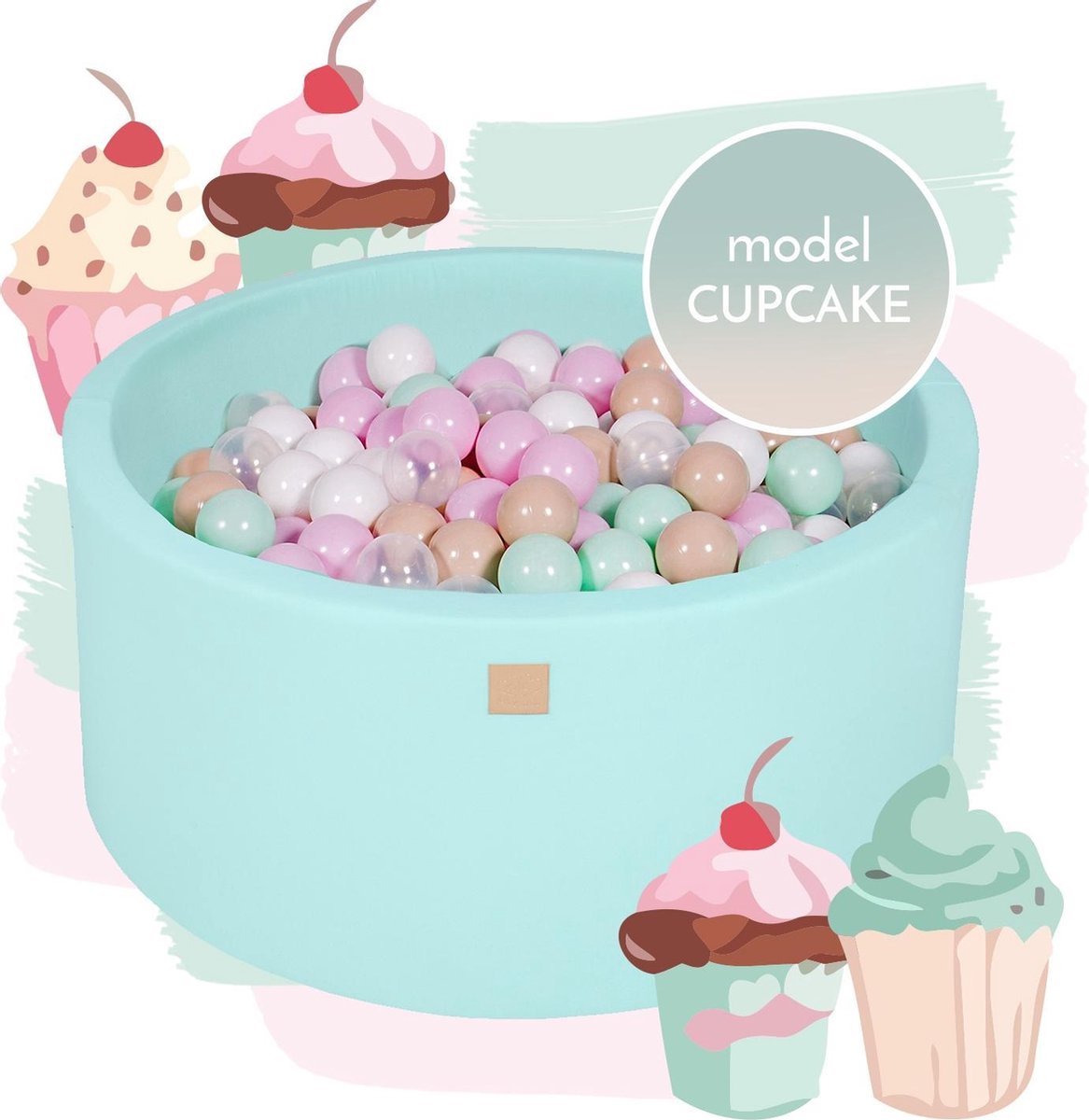 ballenbak XL SET Cupcake - 90x40 incl. 250 ballen