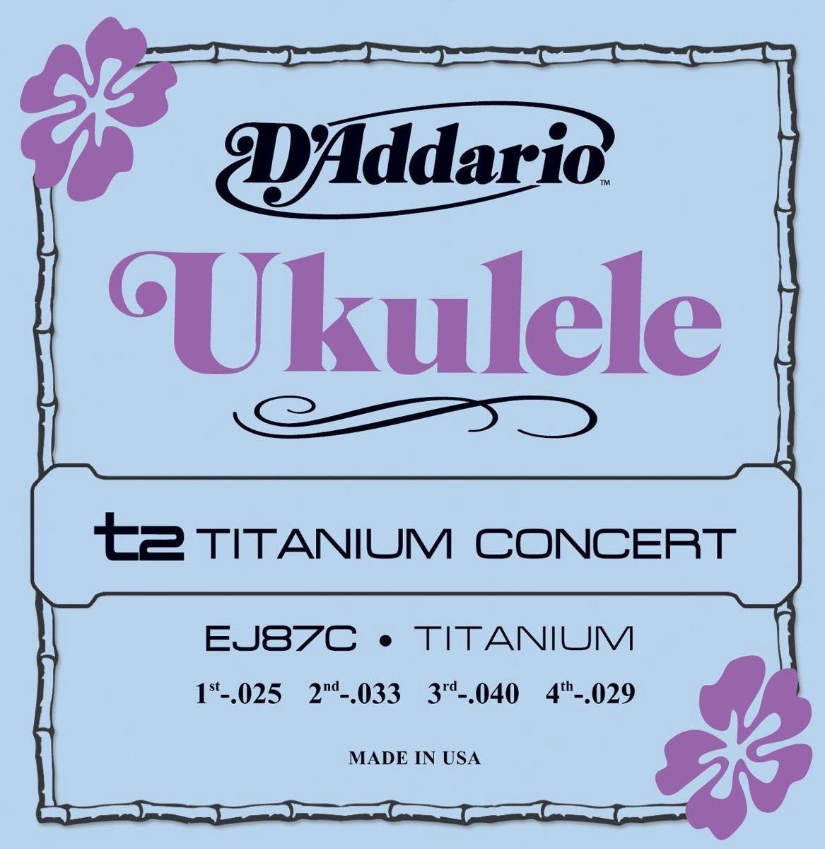 Ukulele snaren EJ87C Concert Titanium 25-33-40-29