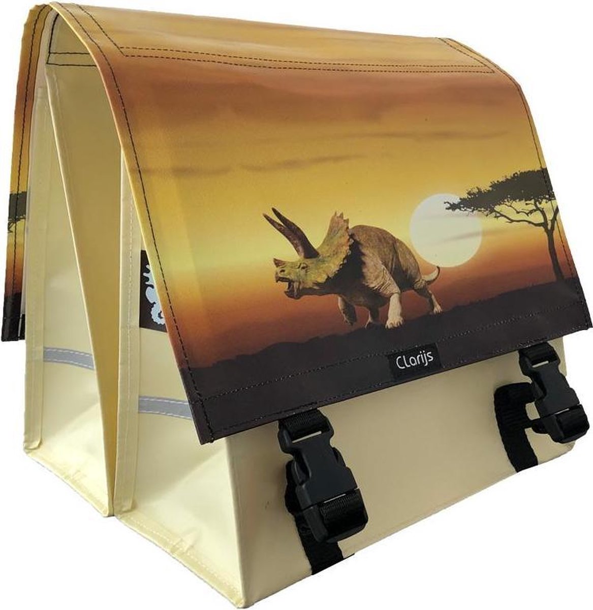 Clarijs tas kind Dino. reflectie aan voor en achterzijde