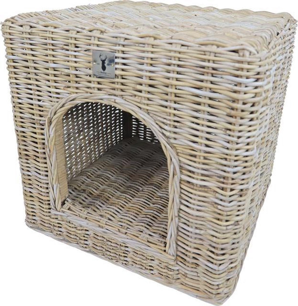 Boony 'Est 1941' rotan hocker XL 60x60x60 cm.