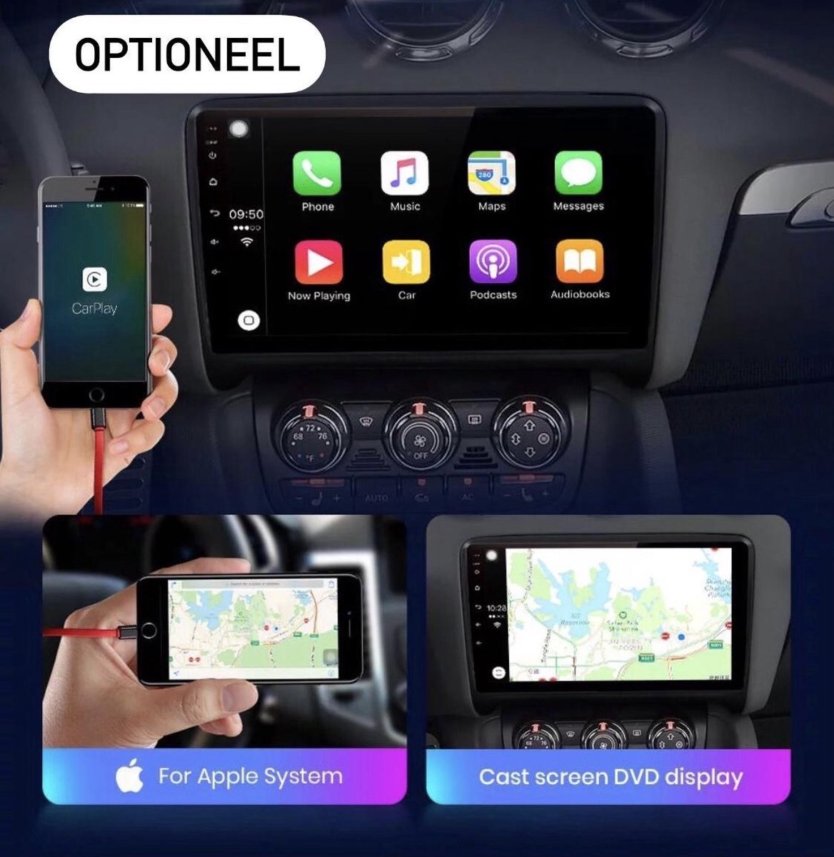 Audi TT Android 10 navigatie 2006-2014 navigatie en multimediasysteem Bluetooth USB WiFi 1+16GB