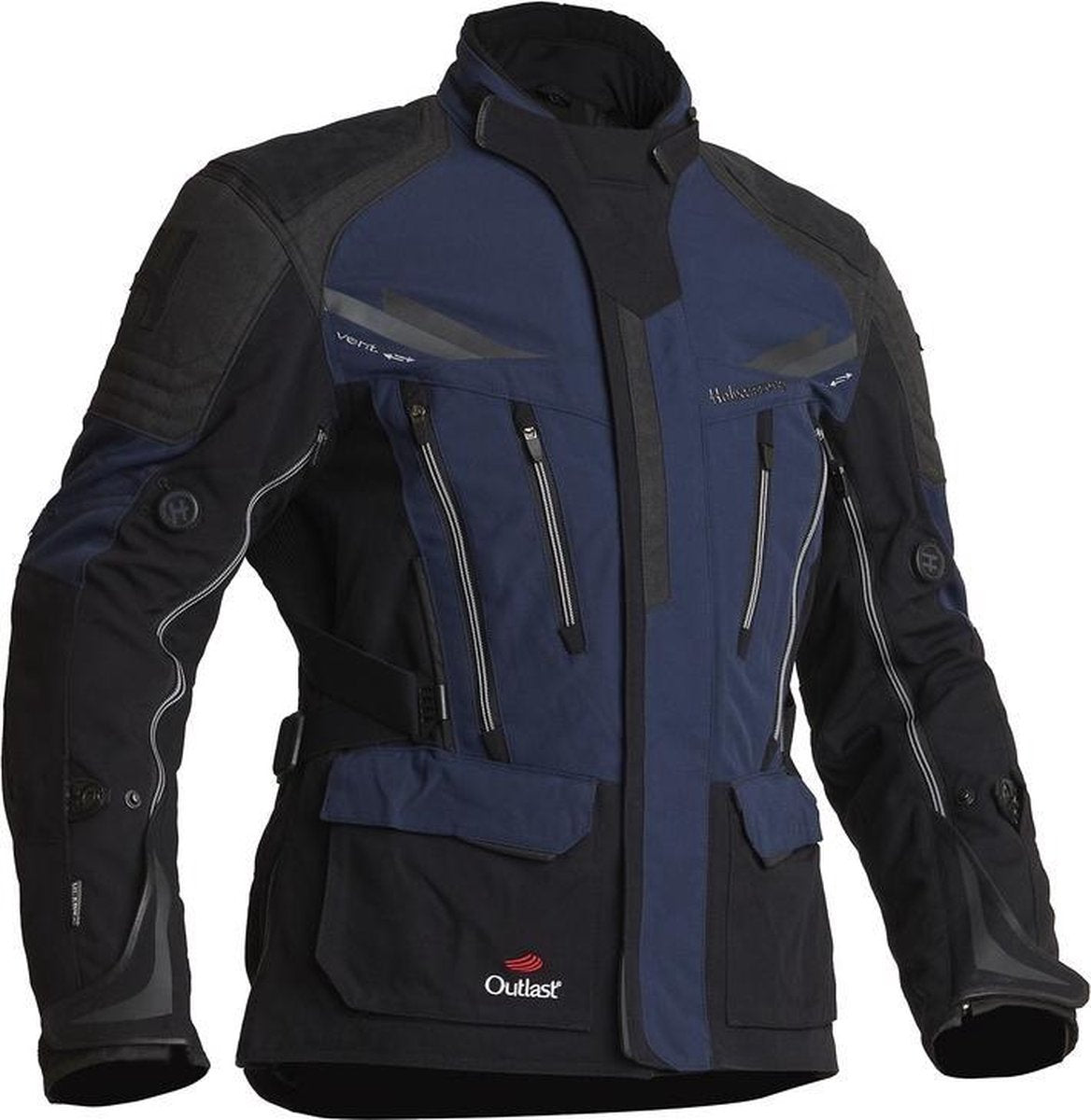 Halvarssons textiel motorjack Mora zwart/blauw 66