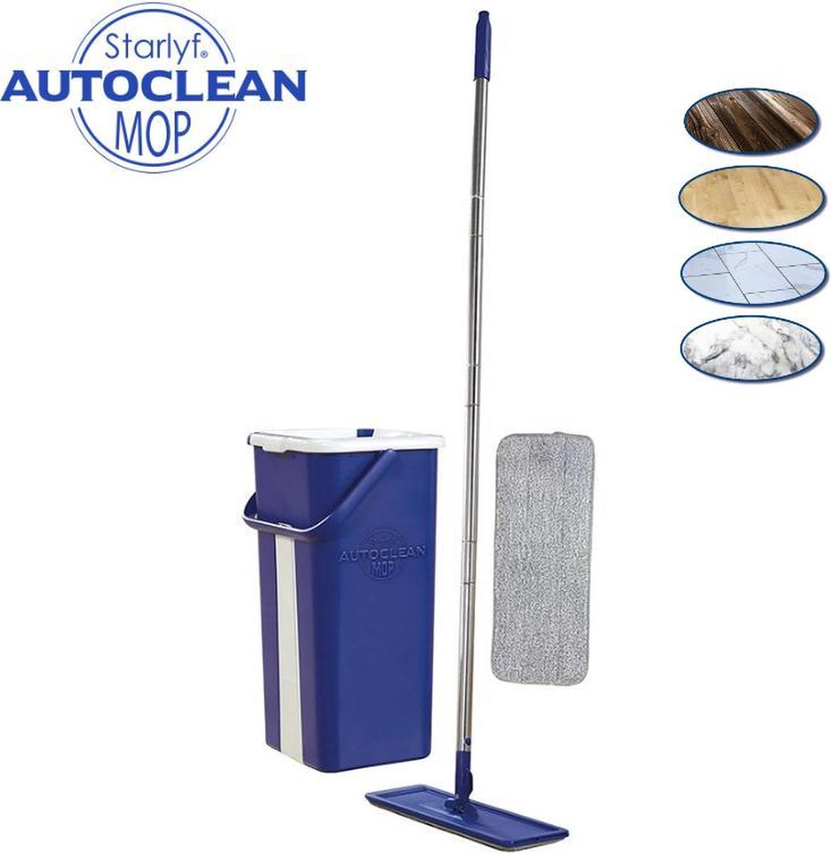 Starlyf Auto Clean Mop | 2 in 1 dweilsysteem | Compleet systeem | 360° draaibare kop
