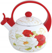 Kinghoff 3700 fluitketel - 2L - Emaille Rood 2 - alle warmtebronnen