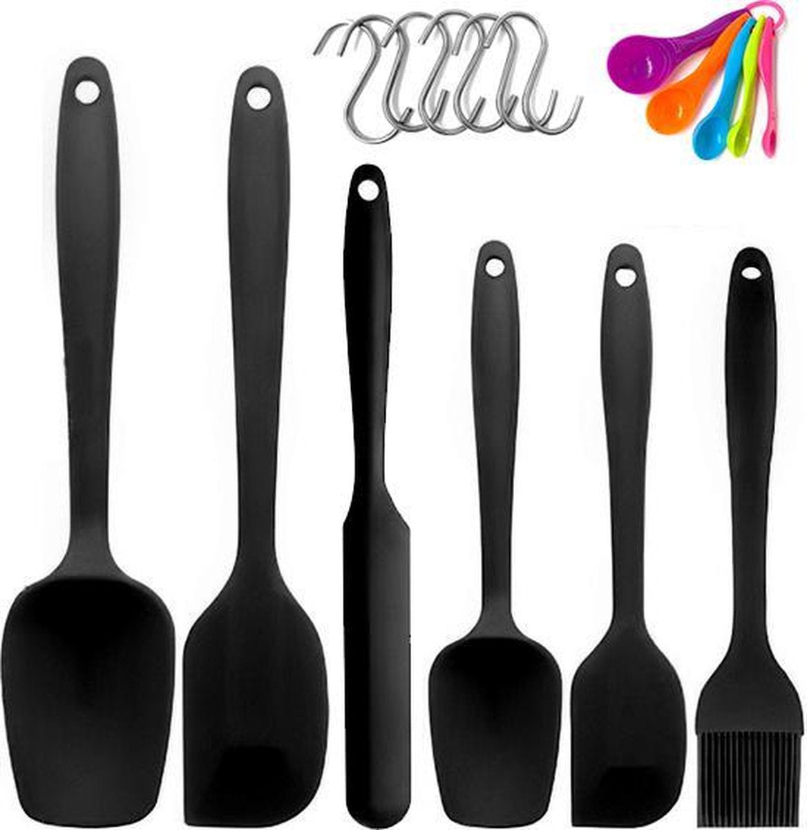 Kookgerei 6 delig set met houder + Extra Accessoires - Keukengerei - Siliconen - Set - Siliconen handvatten - Hoge Kwaliteit