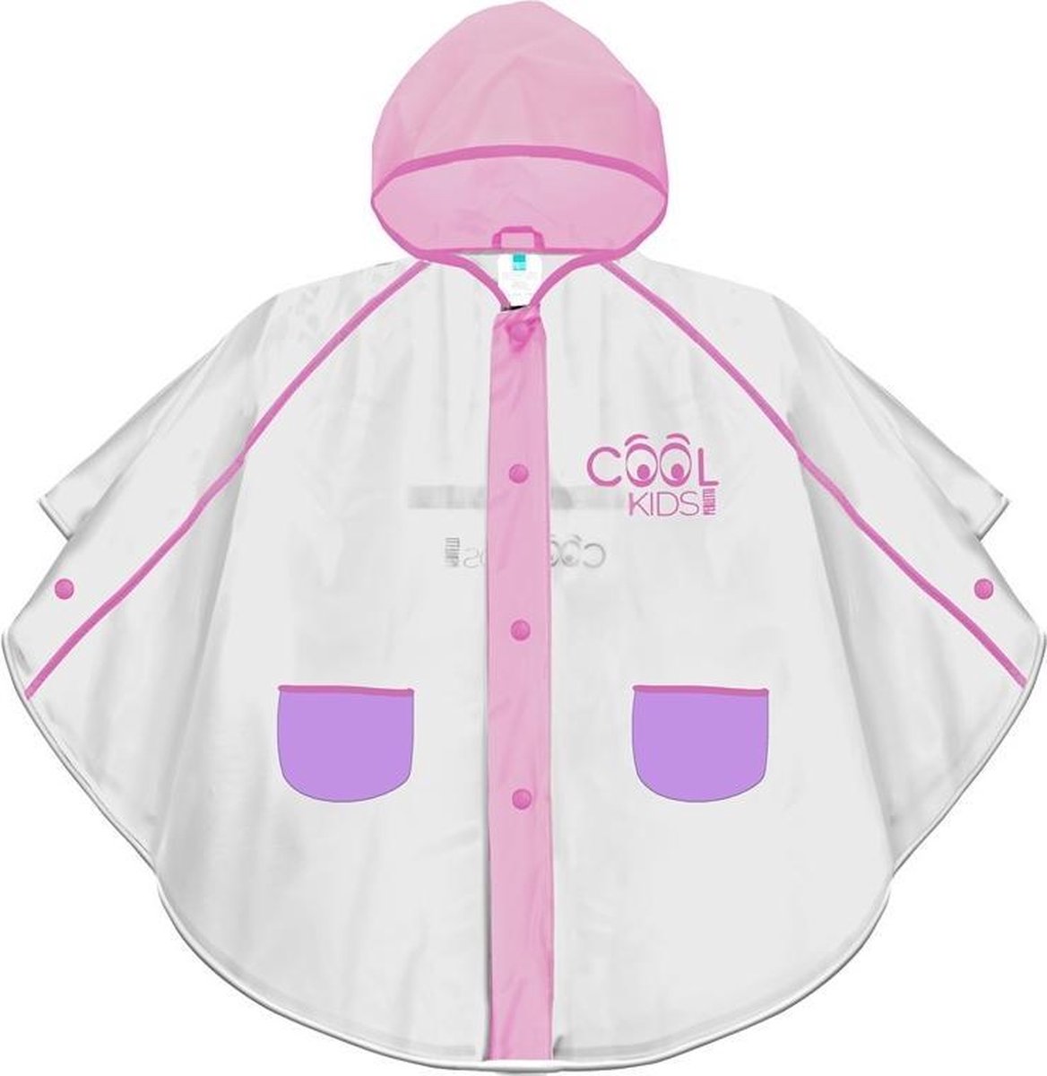 Perletti Regenponcho Cool Kids 98-104 Junior Transparant/roze